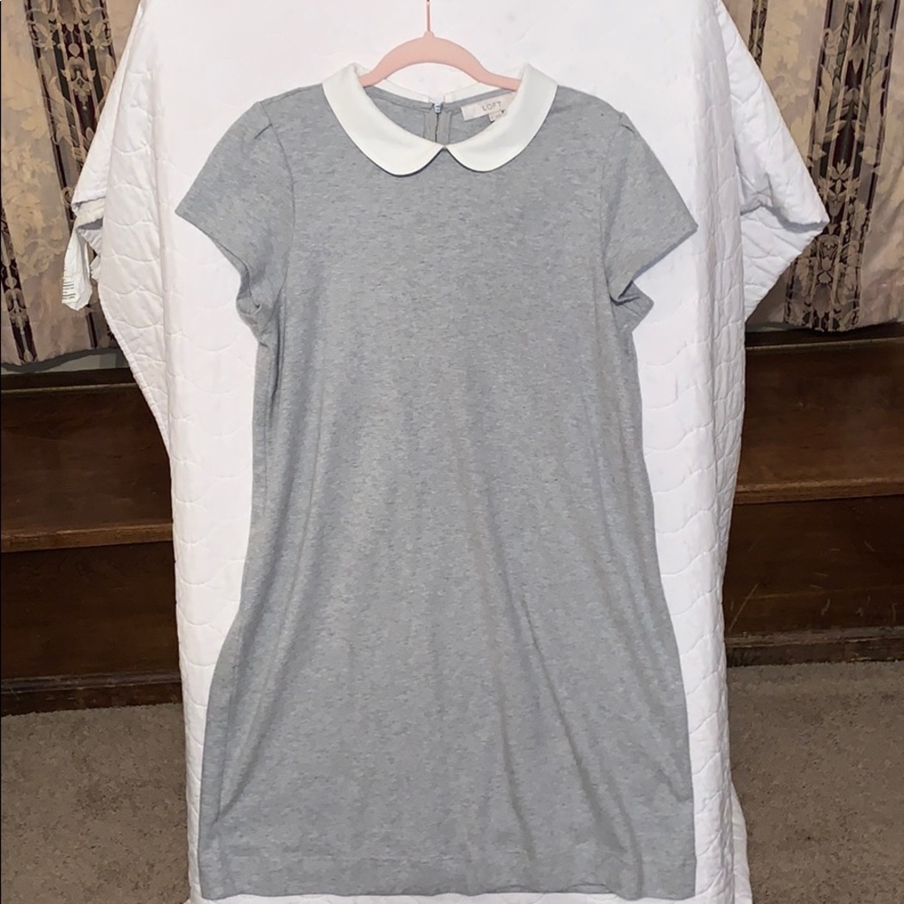 Gray Peter Pan Collared Dress